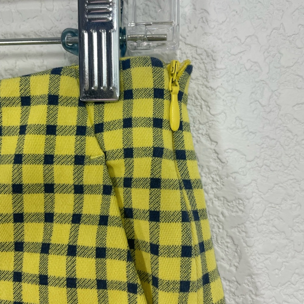 Zara Yellow / Black Check Ruffle High Rise Shorts - Picture 8 of 10
